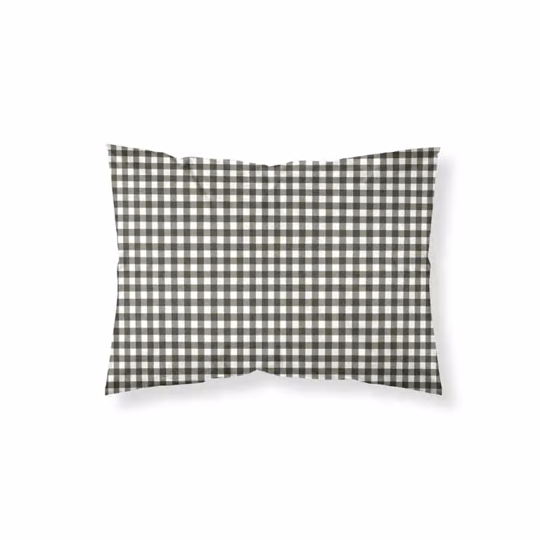 Funda de almohada Muare Home de algodón con diseño vichy navideño en color verde, An/P: 45 x 110 cm