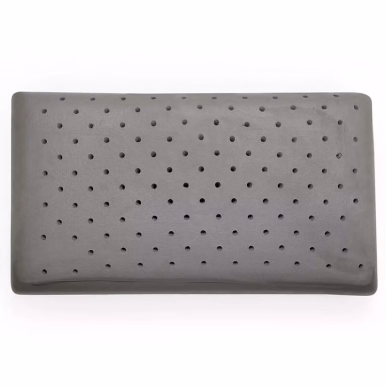 Almohada de viscoelástica con carbono Colchones Aznar, transpirable y de firmeza media, color blanco, 90 cm