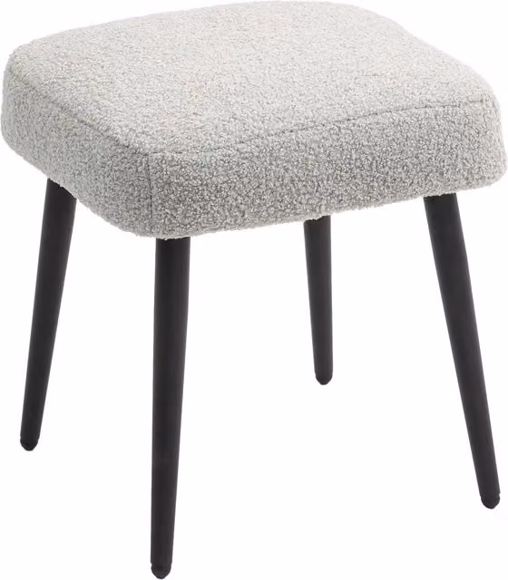 Reposapiés cuadrado NORTHIX en tejido bouclé gris con patas de metal