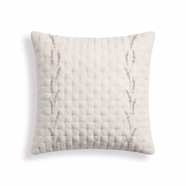 Funda de almohada reversible con diseño floral mediterráneo en colores morado, rosa y blanco, An/P: 65 x 65 cm