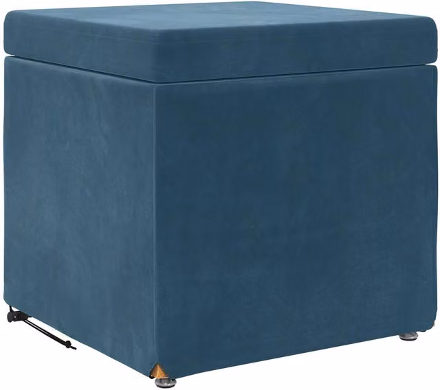 Taburete moderno de terciopelo azul y madera vidaXL An/P/Al: 41 x 41 x 40 cm