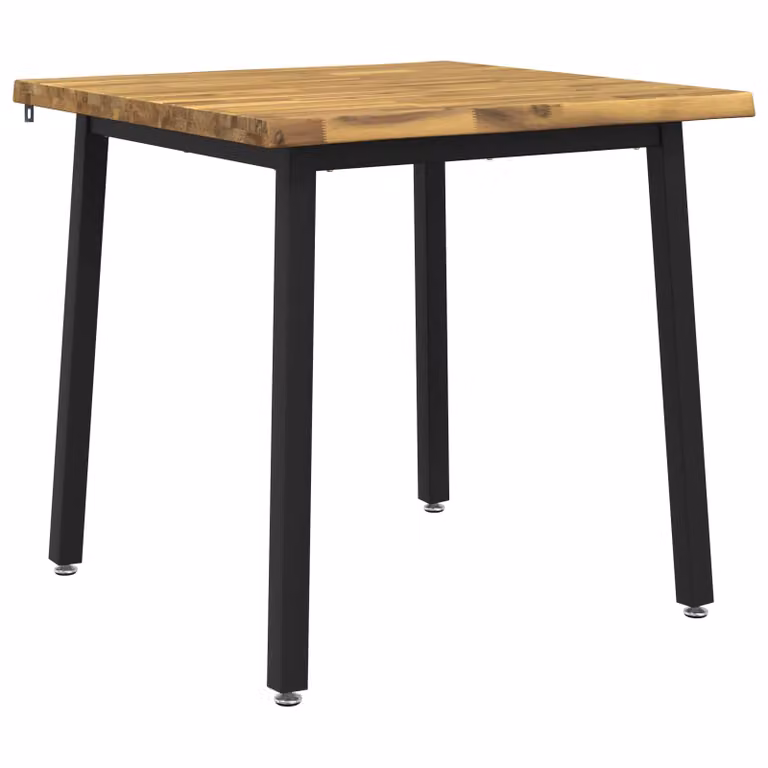 Mesa de comedor rectangular de acacia con borde natural vidaXL An/P/Al: 70 x 70 x 75 cm