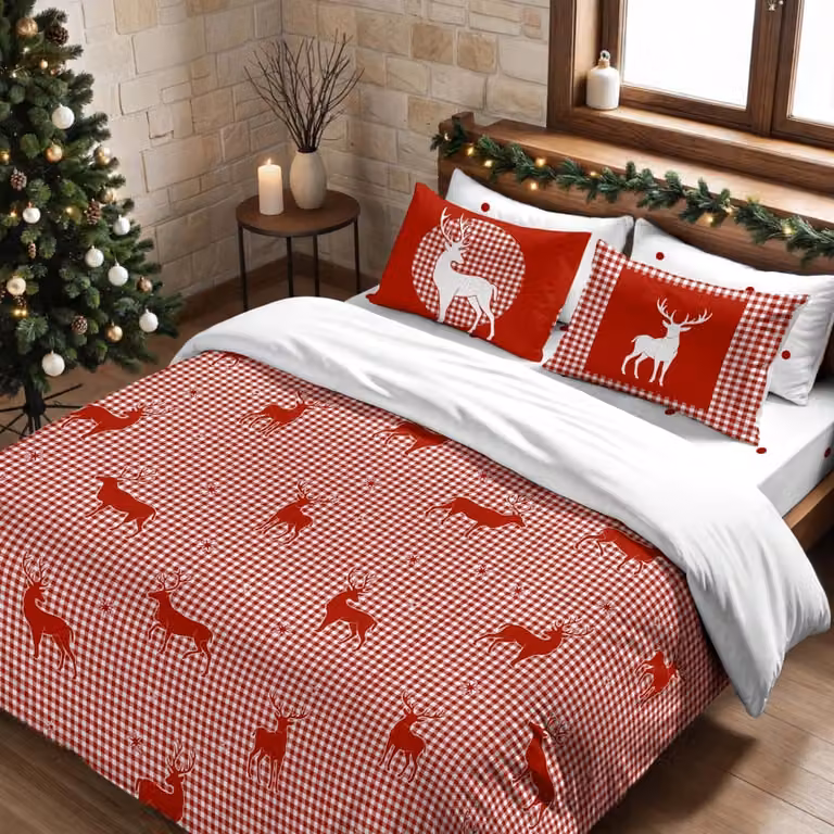 Funda nórdica de Navidad Decolores Home multicolor en poliéster, An x Al: 260 x 240 cm