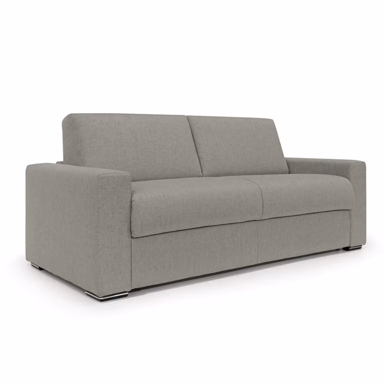 Sofá convertible Divani.Store con función de cama y colchón de 20 cm en color taupe, Ancho: 220 cm