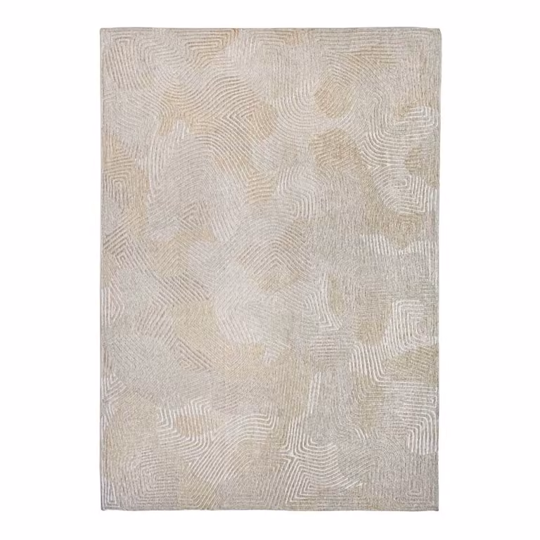 Alfombra lavable Louis de Poortere Coral de diseño abstracto en color beige para interior y exterior, An/P: 80 x 150 cm