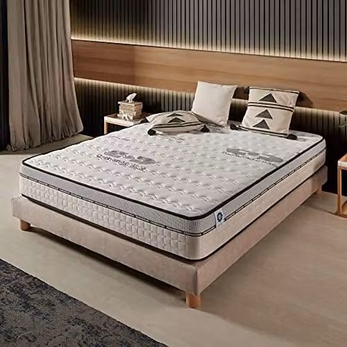 Colchón híbrido Naturalex Visco Carbone con espuma viscoelástica y regulación de temperatura, An/P: 140 x 190 cm, Altura: 26 cm