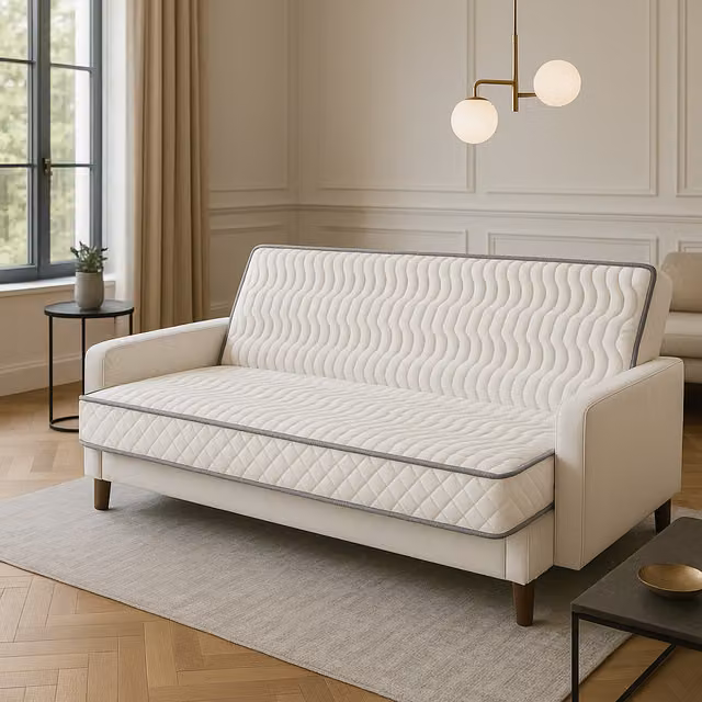 Colchón Muy Firme Para Clic Clac Provence Literie con Protector de Memory Foam de 10 cm, Cara de Invierno, Funda Desmontable y Lavable, Ancho: 60 cm, Color Blanco