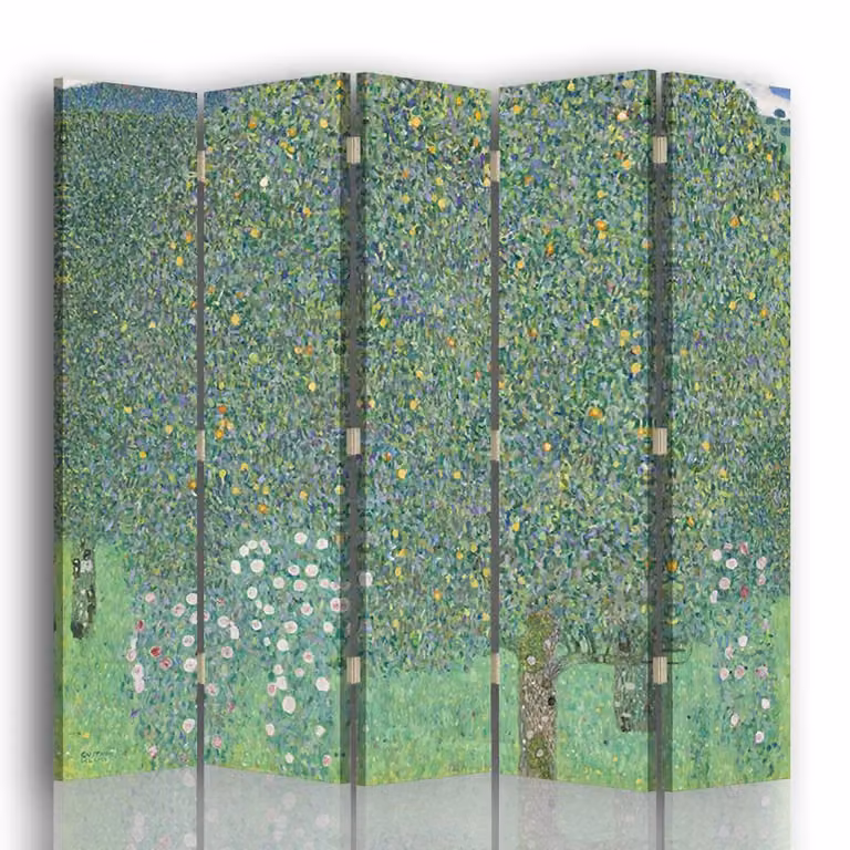 Biombo de 5 paneles Legendarte con diseño Debajo de los Árboles de Klimt, multicolor, An/P/Al: 180 x 170 cm