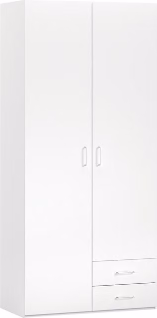 Armario Noel de El Corte Inglés con 2 puertas y cajones laterales en color beige y blanco