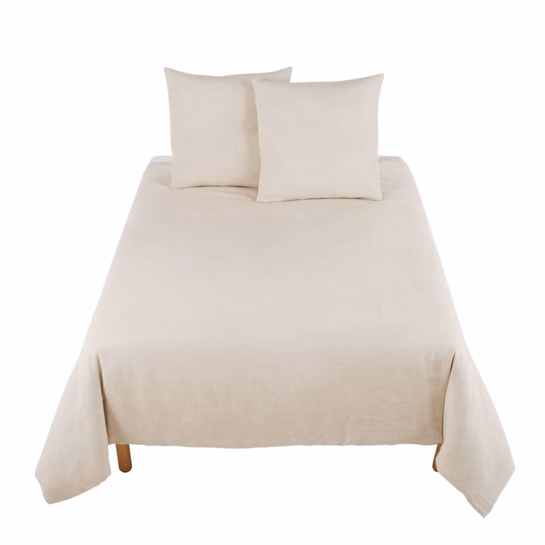 Juego de cama de lino lavado Maison du Monde color beige con funda nórdica y fundas de almohada An/P: 220 x 240 cm