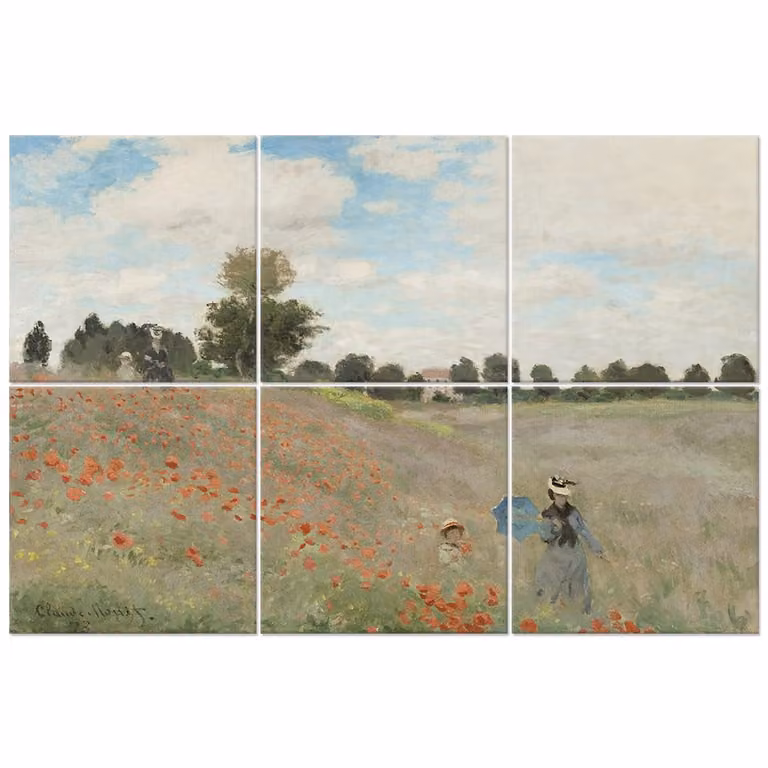 Panel de reproducción de pintura Amapolas En Argenteuil de Claude Monet por Legendarte, multicolor, An/P/Al: 150 x 100 x 0 cm