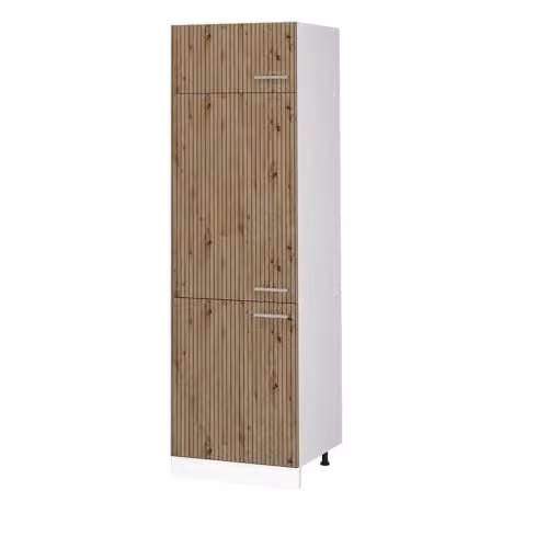 Armario para frigorífico empotrado Vicco R-Line en roble artesanal, An: 60 cm, Al: 206,8 cm, P: 57,2 cm