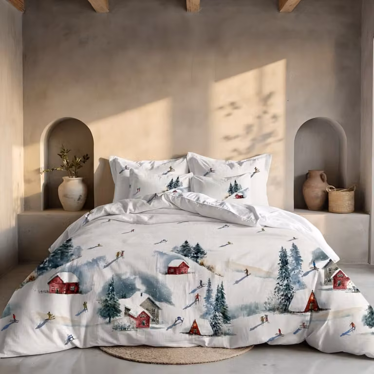 Funda nórdica de Navidad Muare Home multicolor en poliéster, An/P/Al: 240 x 220 cm