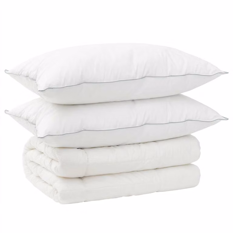 Juego de edredón y almohada de 3 piezas vidaXL 4 estaciones en color blanco con lana y microfibra An/P/Al: 240 x 220 cm