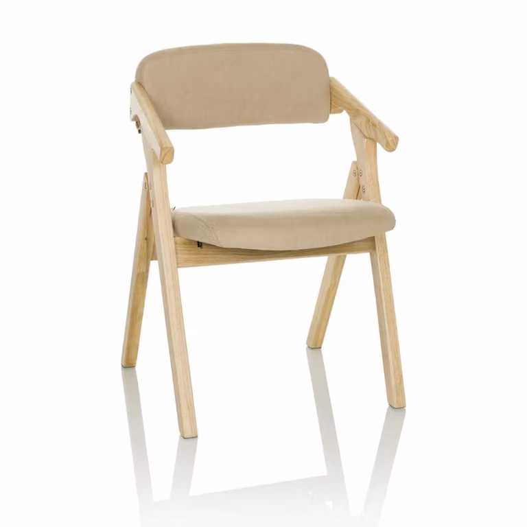 Silla de tela beige con apoyabrazos de estilo escandinavo hjh OFFICE