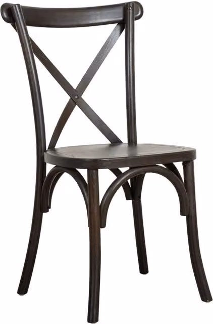 Silla de comedor rústica BISCOTTINI de madera de fresno apilable en color marrón mate