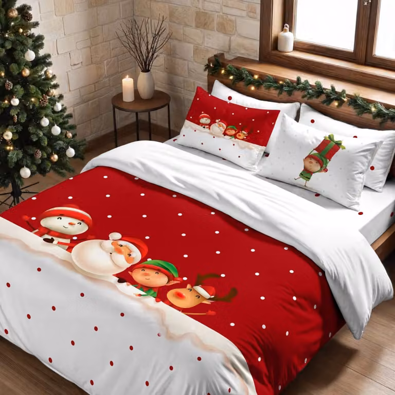 Funda nórdica de Navidad Decolores Home multicolor en poliéster, An/P/Al: 155 x 220 cm