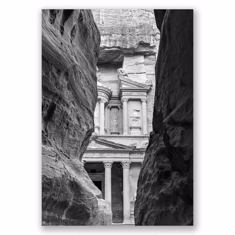 Impresión en lienzo El tesoro de Petra de Legendarte, color gris, An x Al: 70 x 100 cm