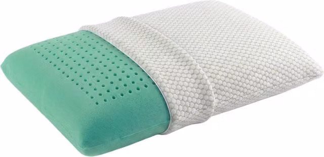 Almofada de Visco Soja Perfurada Transpirable INDREAM con Funda de Punto en Verde y Multicolor