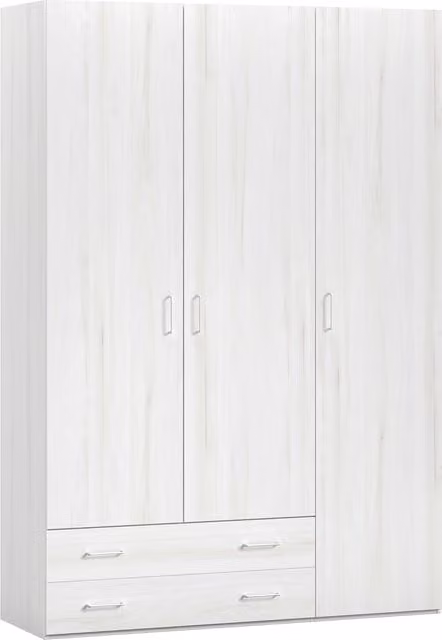 Armario Noel de El Corte Inglés con 3 puertas y 2 cajones en color blanco y beige