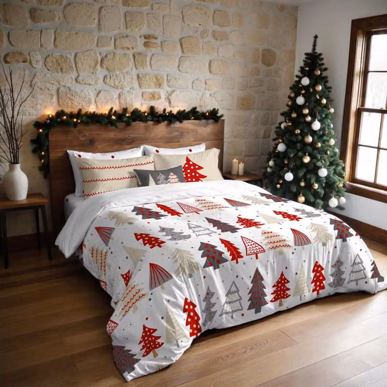 Funda nórdica de Navidad Decolores Home multicolor en poliéster, An/P/Al: 220 x 200 x 220 cm