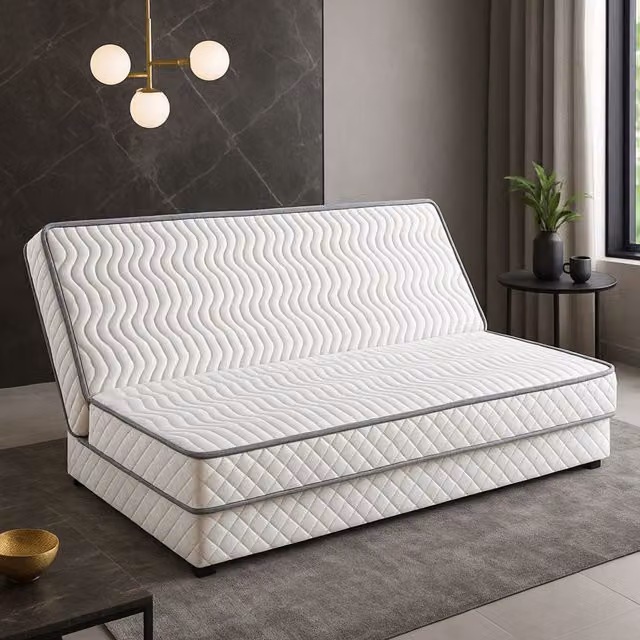 Colchón Firme Nuits d'Or para Clic Clac con Protector, Blanco, An/P: 130 x 190 cm, Al: 15 cm