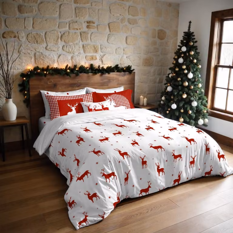 Funda nórdica de Navidad Decolores Home multicolor en poliéster An/P/Al: 220 x 220 cm