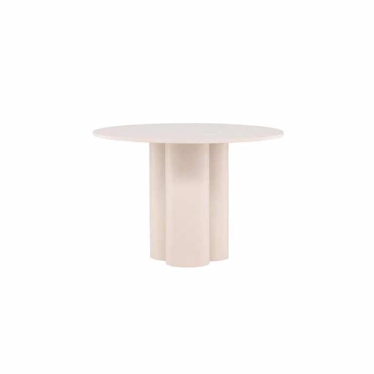 Mesa de comedor redonda de estilo escandinavo Venture Home en beige y negro, An/P/Al: 110 x 110 x 75 cm