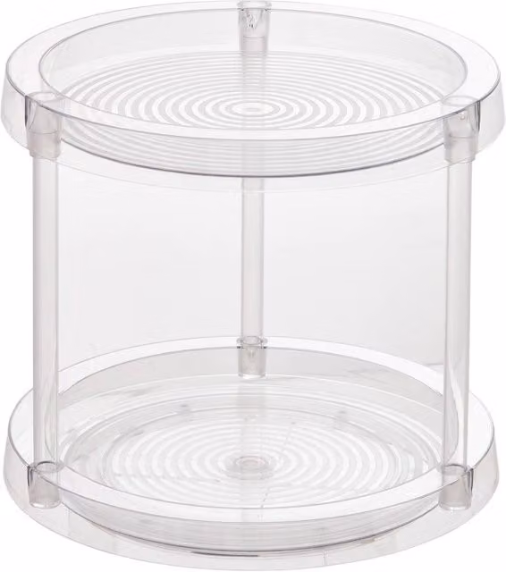 Plato Giratorio Selena de 2 Niveles en Acrílico Transparente de 5five, Diámetro: 24 cm