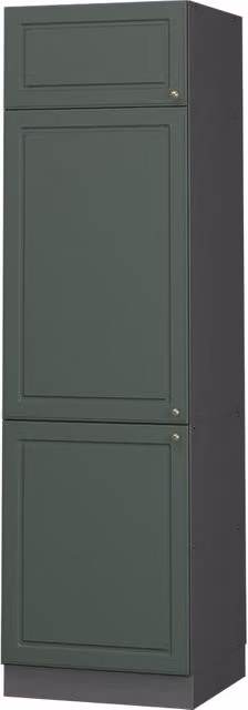 Armario para frigorífico empotrado Vicco Fame-Line estilo casa de campo en verde, dorado y antracita con puertas batientes y cierre suave, An/P/Al: 60 x 58,1 x 206,8 cm