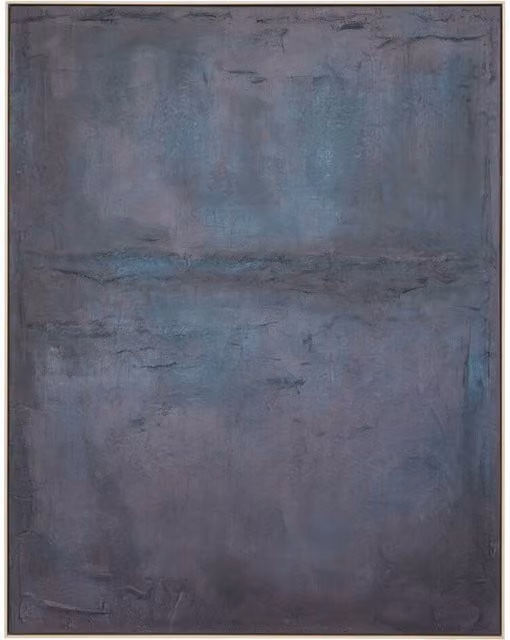 Lienzo rectangular azul de estilo moderno y abstracto de Atmosphera, An/P/Al: 48 x 116 cm