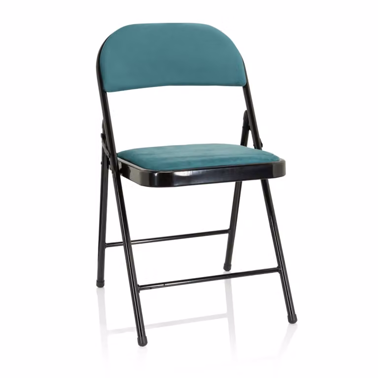 Silla de comedor moderna hjh OFFICE tapizada en tela de terciopelo color turquesa