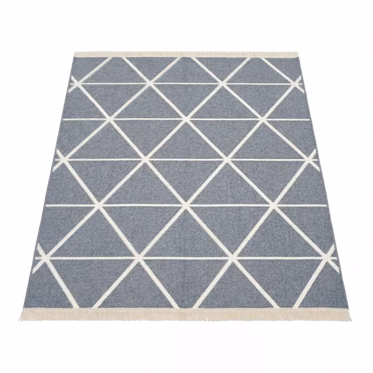 Alfombra reversible Skyla de diseño geométrico escandinavo en gris y amarillo, lavable, de algodón, An/P: 200 x 280 cm