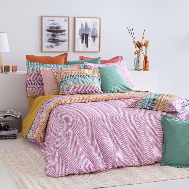 Funda nórdica reversible de algodón Addison multicolor 200 x 200 cm
