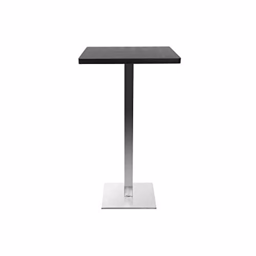 Mesa de bar Miliboo Jory de diseño cuadrado y color negro con pata central