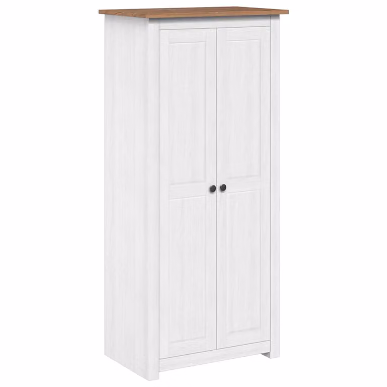 Armario de madera de pino blanca vidaXL Panamá Range con 2 puertas, An/P/Al: 80 x 50 x 171,5 cm