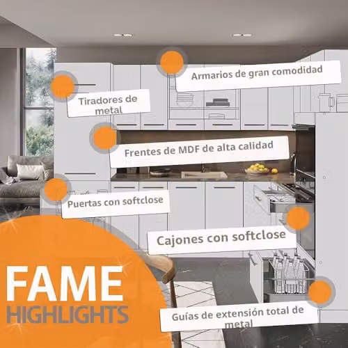 Armario para horno empotrado Vicco Fame-Line en color antracita alto brillo con puertas de cierre suave
