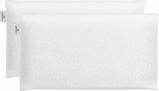 Almohada Viscoelástica Nalui de Memory Foam con Doble Funda de Punto Blanca y Firmeza Media