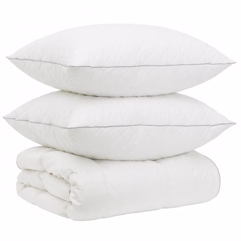 Juego de edredón vidaXL FULDA de 3 piezas con 90% plumón de ganso, color blanco, An/P: 135 x 220 cm