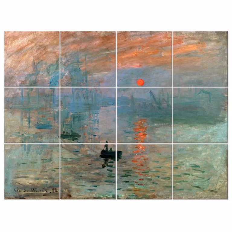 Panel de impresión múltiple Legendarte Sol Naciente de Claude Monet, multicolor, An/P/Al: 200 x 150 cm