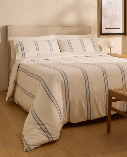 Juego de funda nórdica y fundas de almohada River de El Corte Inglés - Room - Azul - Lino y Algodón - 180 x 200 cm