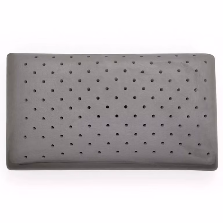 Almohada de viscoelástica con carbono Colchones Aznar, transpirable y de firmeza media, color blanco, 75 cm