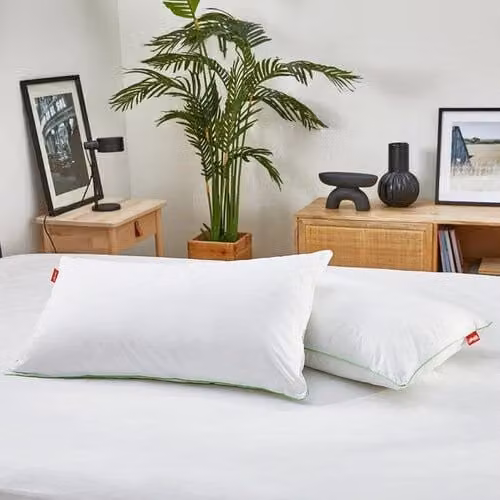 Almohada de plumón y mezcla de plumas Pikolin Home de firmeza media, transpirable y antiácaros, An/P/Al: 80 x 40 x 7,5 cm