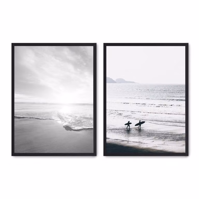 Set de 2 pósteres de fotografía de Poster Lab en multicolor y blanco con marco negro, An/Al: 30 x 40 cm