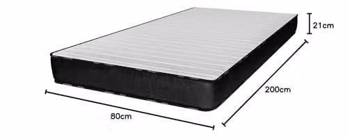 Pack de 2 colchones híbridos Naturalex Titanium en color blanco y azul, con espuma viscoelástica y regulación de temperatura, An/P/Al: 80 x 200 x 20 cm