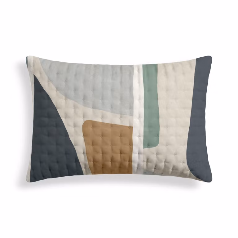 Funda de almohada acolchada reversible multicolor con diseño náutico mediterráneo, An/P/Al: 50 x 80 cm