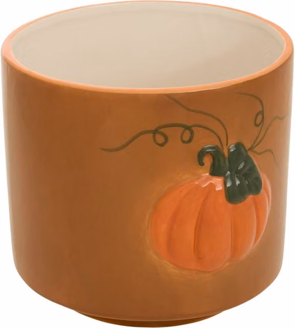 Macetero de cerámica con forma de verdura Lisière de Atmosphera en multicolor y naranja, Altura: 15 cm