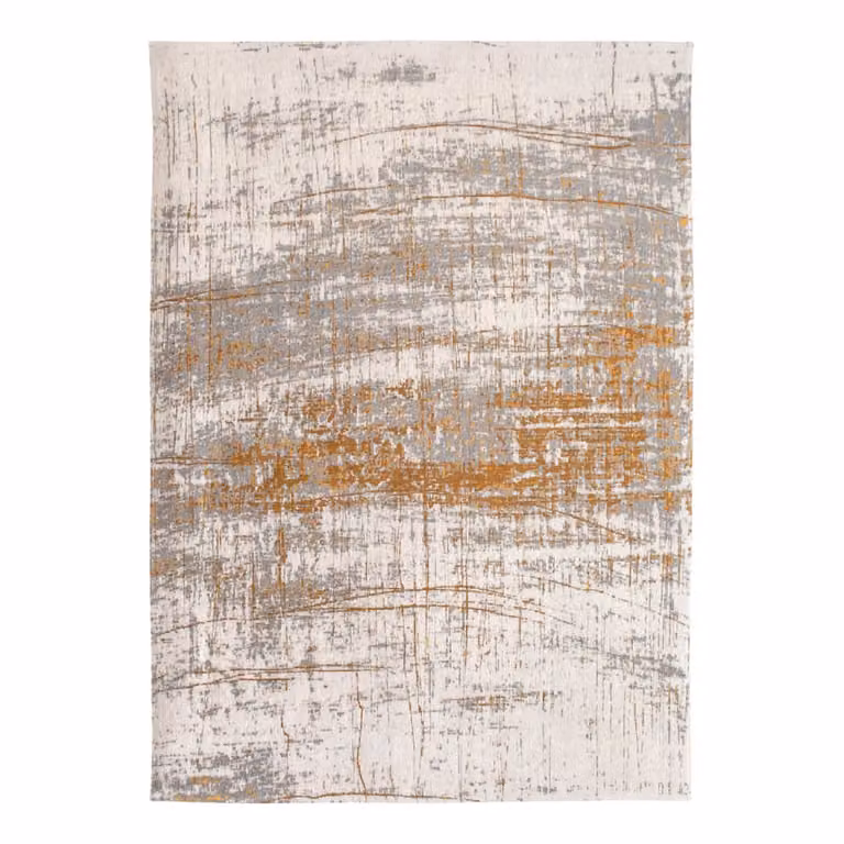 Alfombra lavable Louis de Poortere Griff de estilo retro con rayas en amarillo y dorado para interior o exterior, An/P: 80 x 150 cm