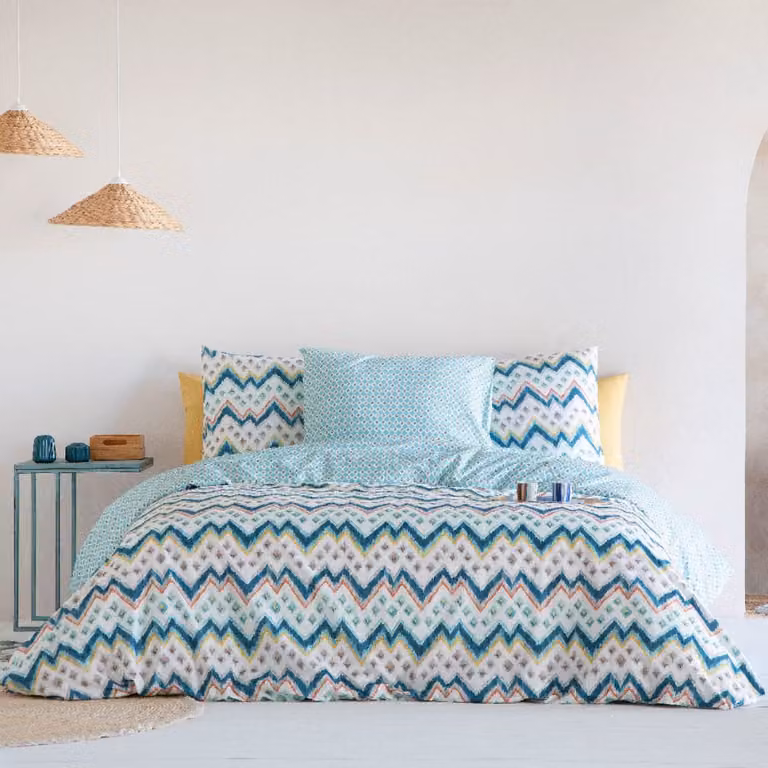 Funda nórdica reversible de algodón con diseño gráfico multicolor An/P/Al: 260 x 240 cm