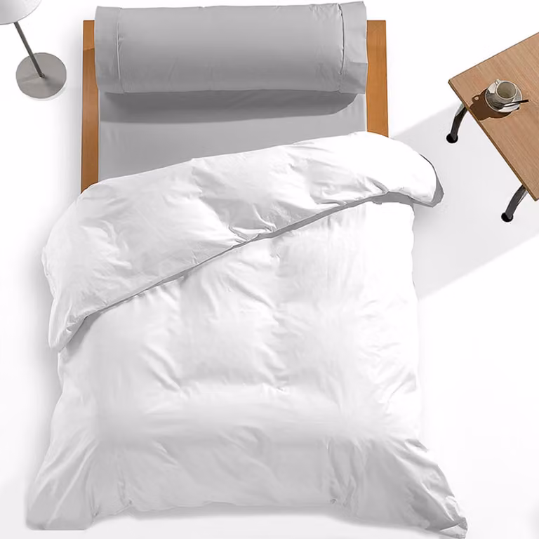 Funda nórdica reversible MEVAK LIVING blanca de algodón y poliéster para cama de 180 cm